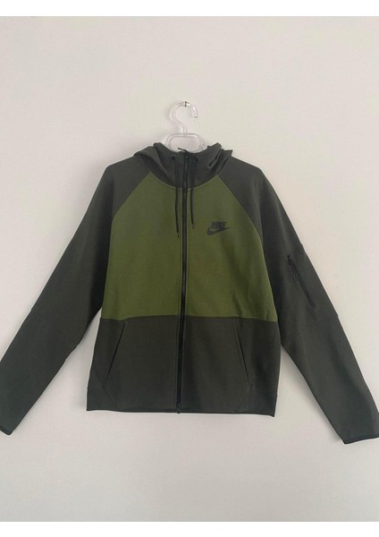 Sportswear Hoodie Full-Zip Windrunner Yeşil/haki Erkek Spor Sweatshirt