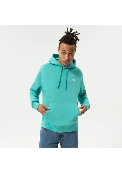 Sportswear Club Fleece Erkek Yeşil Kapüşonlu Polarlı Sweatshirt BV2654-392