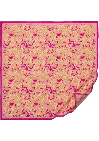 Ipekevi Mezopotamya Model 01 Desenli Tensel Soft Eşarp 02221-FUŞYA