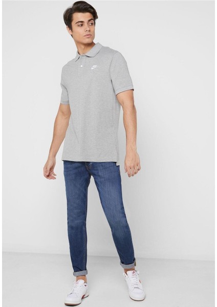 Standart Fit Pamuklu Polo Tişört Gri fiyatları