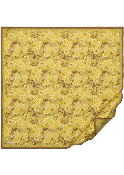 Ipekevi Mezopotamya Model 01 Desenli Tensel Soft Eşarp 02221-GOLD