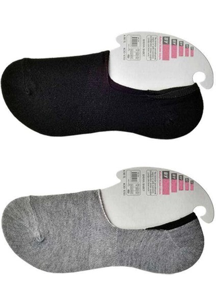 Siyah ve Gri Kadın Babet Çorap 9 Çift modelleri