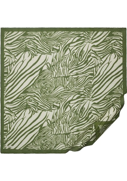 Ipekevi Zebra Desenli Tensel Soft Eşarp 02236-HAKI