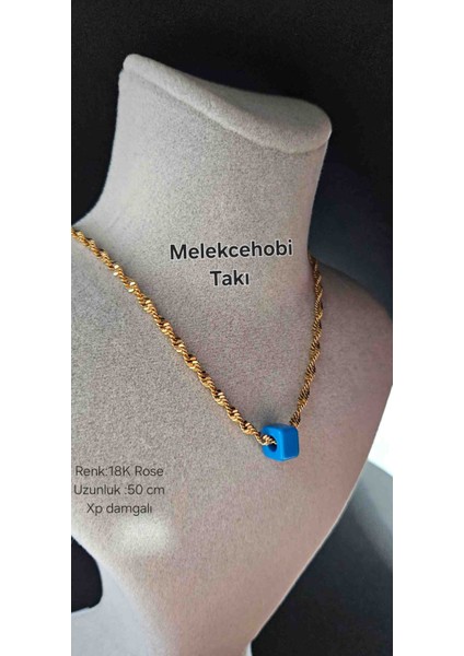 Melekcehobi Takı Xuping Marka Mavi Boncuklu Burgu Kolye