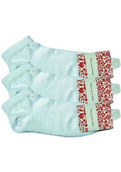 Beyaz Kadın Bilek Çorap 3 Çift