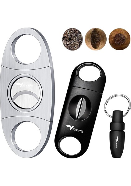 3'lü Puro Makası Seti – Çift Bıçak, V-Kesici ve Punch Kesici