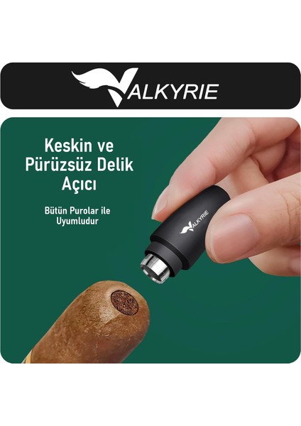 3'lü Puro Makası Seti – Çift Bıçak, V-Kesici ve Punch Kesici modelleri