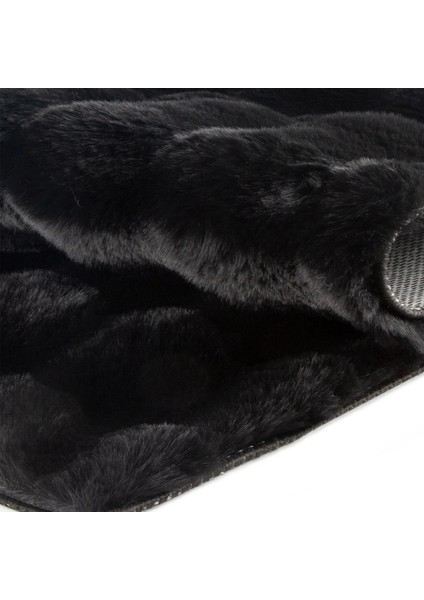 Premium Deri Taban, Yüksek Tüylü Yumuşak,bubble Post Banyo Paspası 2'li 100X60 - 60X50 cm - Siyah indirimleri