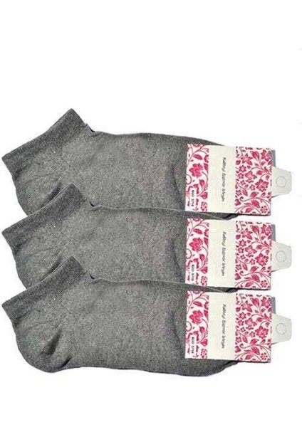 Gri Kadın Bilek Çorap 3 Çift