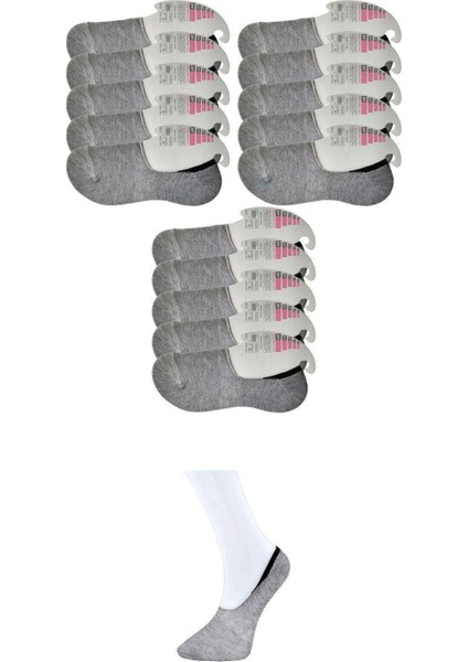 Gri Kadın Babet Çorap 15 Çift