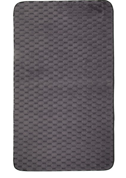 Premium Deri Taban, Petek Dokulu Yumuşak, Post Banyo Paspası 2'li 100X60 - 60X50 cm - Antrasit fiyatları