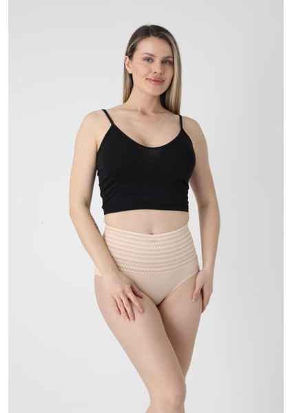 Bej Yüksek Bel Vücut Şekillendirici Bikini Altı, Şık ve Rahat Tasarım modelleri