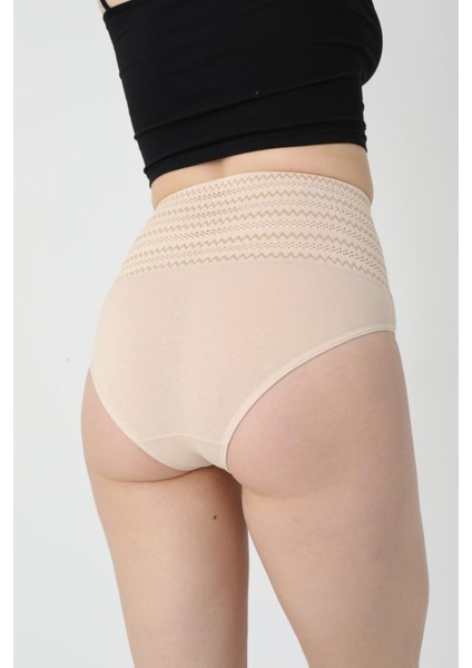 Bej Yüksek Bel Vücut Şekillendirici Bikini Altı, Şık ve Rahat Tasarım indirimleri