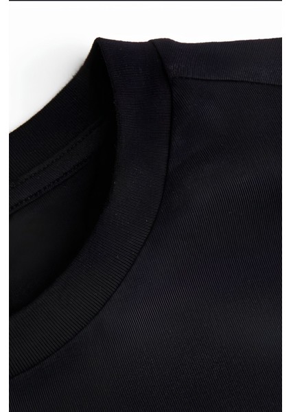 Minimalist Girl Keep Ön Baskılı Pamuk Siyah Oversize T Shirt indirimleri