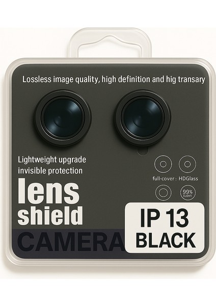 Iphone 13 Uyumlu Kamera Lens Koruyucu Siyah/silver Darbe Çizilme Önleyici 9h (Yüksek Çözünürlüklü - Parlak - Güçlü - Dayanıklı )