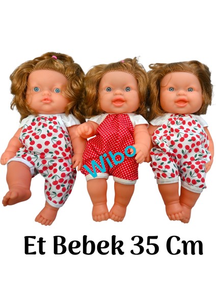 Oyuncak Gerçekçi Et Bebek Her Yeri Tamamen Et Vinil Gövdeli 35 cm Kahve Rengi Saçlı fiyatları