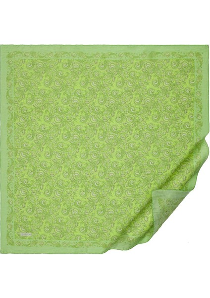 Ipekevi Mezopotamya Model 02 Desenli Tensel Soft Eşarp 02224-FISTIK Yeşili
