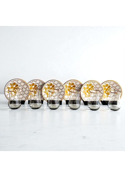 Altın Detaylı Lüks 6 Kişilik Çay Seti | Elegance Koleksiyonu fırsatları