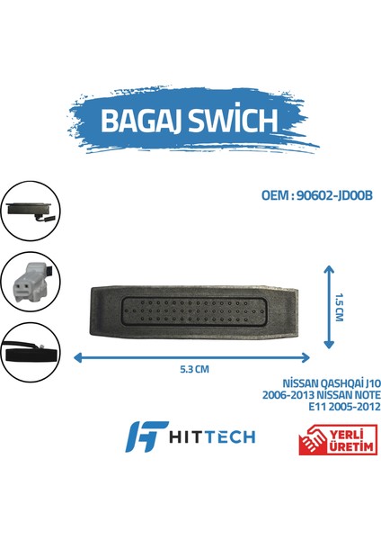 Nissan Qashqai Uyumlu Bagaj Açma Düğmesi Switchi