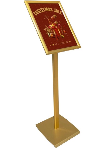 A3 29.7X42 Gold Renk Menü ve Bilgilendirme Panosu Tek Ayaklı Reklam Panosu