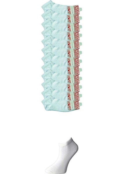 Beyaz Kadın Bilek Çorap 12 Çift