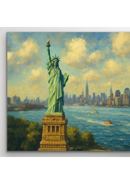 Özgürlük Heykeli Kanvas Tablo 60X120CM fiyatları