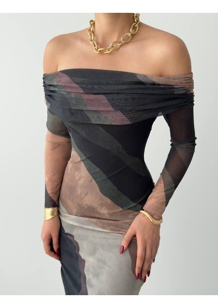 Sevilla Madonna Yaka Tül Elbise fırsatları