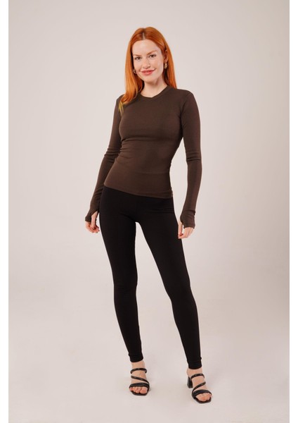 Uzun Kollu Basic Kahverengi Bluz fiyatları