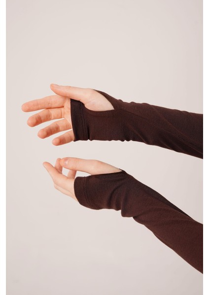 Uzun Kollu Basic Kahverengi Bluz modelleri