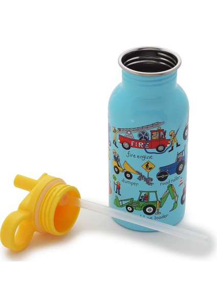 2'li 400ML Pipetli Paslanmaz Çelik Matara Wheels-Cars modelleri