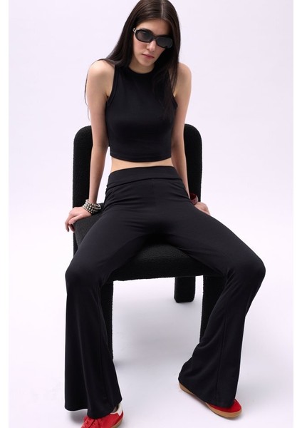 İspanyol Paça Yüksek Bel Tayt