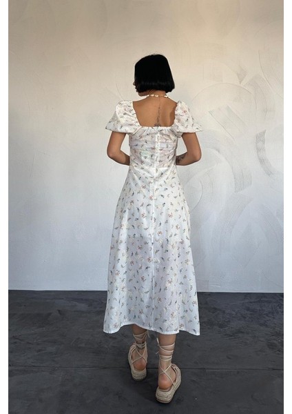 Lila Çiçekli Yazlık Elbise modelleri