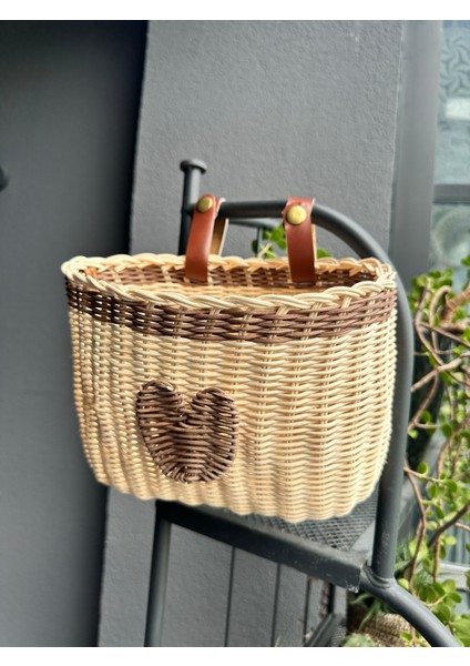 Rattan Kalp Sepet Bambu Hasır Scooter Bisiklet Sepeti