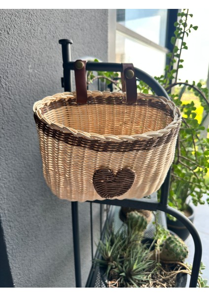 Rattan Kalp Sepet Bambu Hasır Scooter Bisiklet Sepeti
