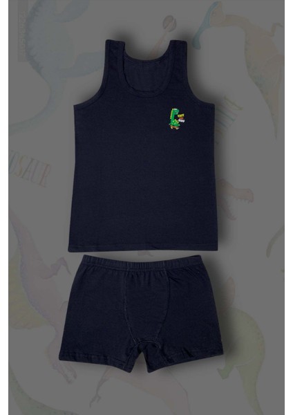 3'lü Erkek Çocuk Dinazor Baskılı Pamuklu Çamaşır Takımı fiyatları