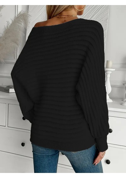 Kadın Uzun Kollu Tek Omuzu Açık Triko Bluz fiyatları