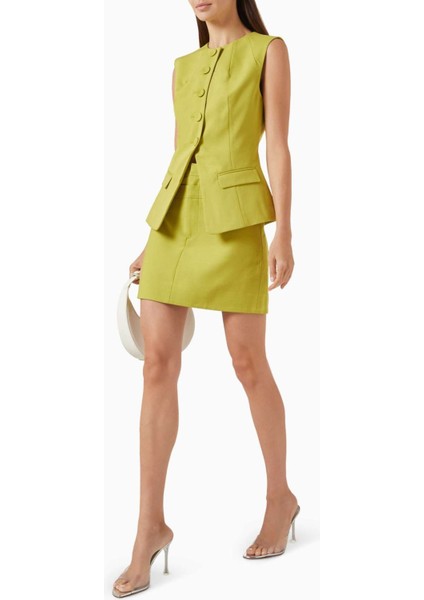 's Rodborough Mini Etek - Açık Yeşil - Dokuma Takım Elbise Kumaşı %72 Polyester %20 Viskoz fiyatları