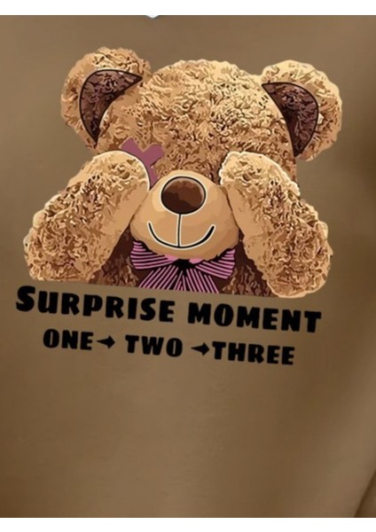 Kadın Uzun Kollu Bisiklet Yaka Ayıcık Desenli Viskon Iki Iplik Bluz modelleri