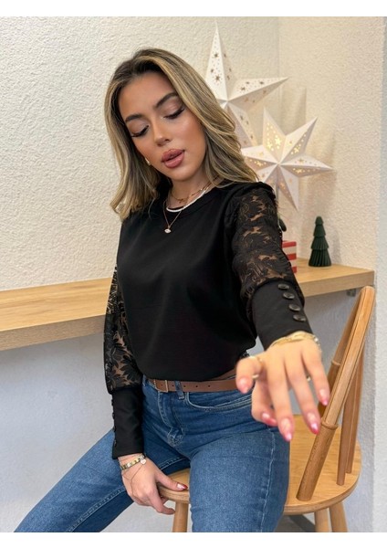 Kadın Uzun Kollu Bisiklet Yaka Kolları çiçekli Waffle Bluz fiyatları