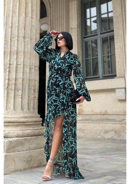 Desenli Desenli Fırfırlı Elbise fiyatları