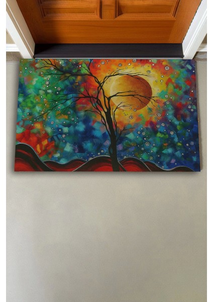 Masalsı Güneş Işıltılı Renklerin Dansı Welcome Hoş Geldiniz Kapı Önü Paspası 45X70CM fiyatları