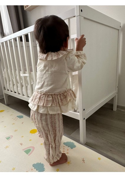 Wondress Kız Bebek&çocuk Çiçekli Çizgili Özel Gün Takım - Pembe fırsatları