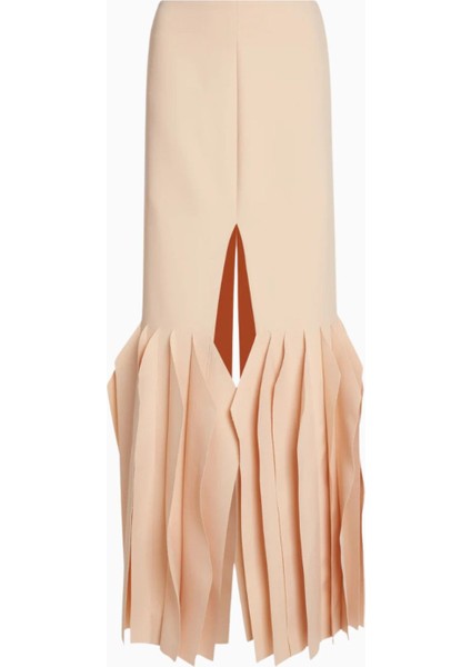 Nude Panelli Uzun Etek, Asimetrik Paneller ve Yüksek Bel, Litvanya Üretimi fiyatları