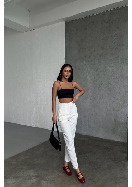 Yüksek Bel Pensli̇ Pantolon