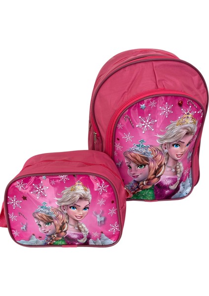 Ilk Okul Çantası 2'li Set Kız Çocuk Ilkokul Çantası Frozen Elsa Desenli