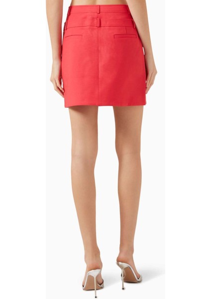 Pembe Rodborough Mini Etek - Dokuma Takım Elbise Kumaşı - %72 Polyester, %20 Viskoz, %3 Elastan modelleri