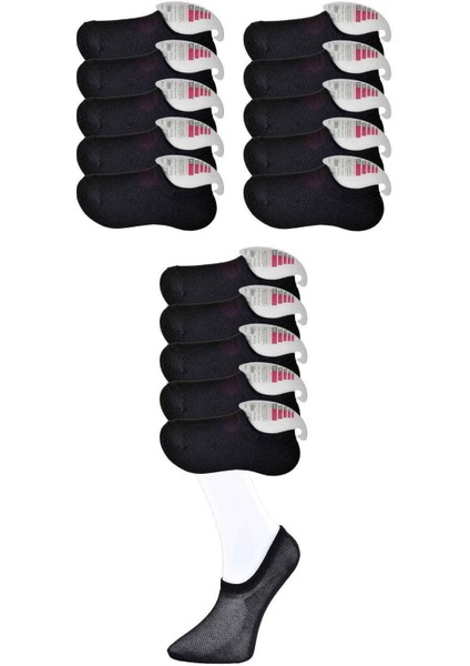 Siyah Kadın Görünmez Çorap 15 Çift