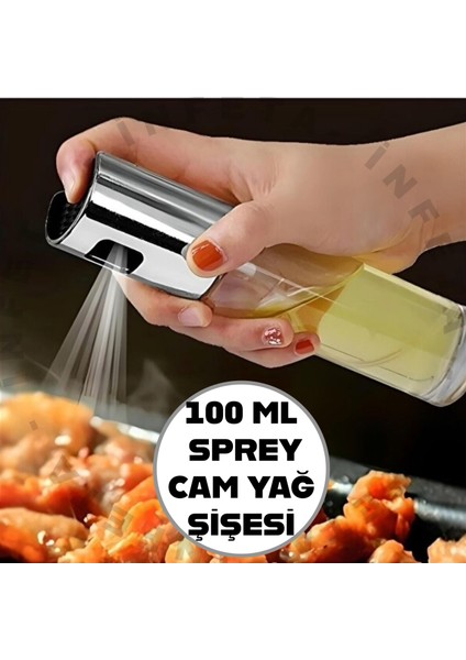 Sprey Cam Şişe Yağdanlık 100ML Sirke Yağ Püskürtücü Airfryer Yağdanlık Karışık Renk