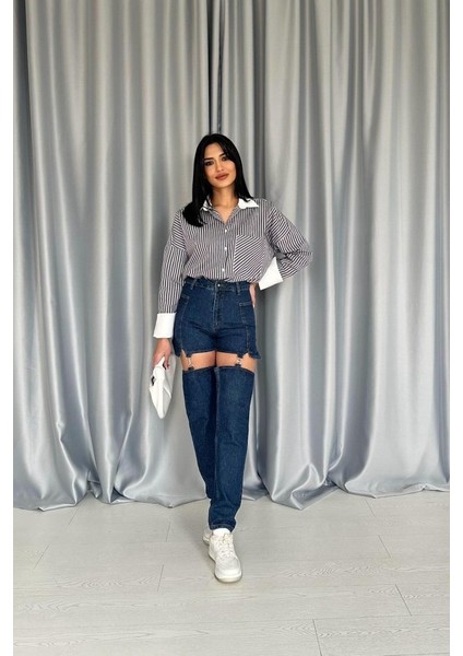 Mavi Askılı İki Parça Jeans Pantolon fiyatları