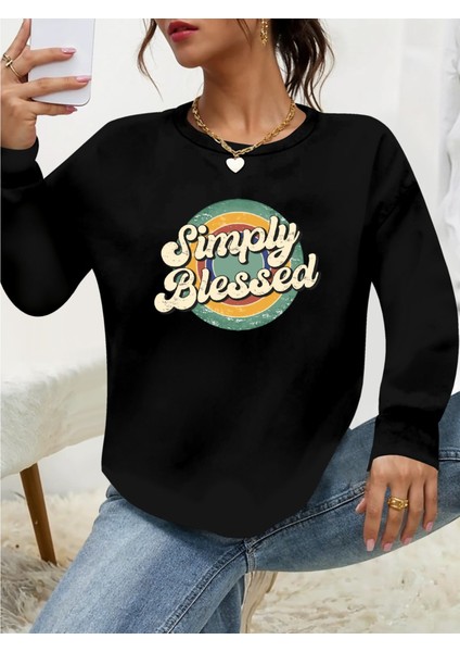 Kadın Uzun Kollu Bisiklet Yaka Viskon Iki Iplik Bluz